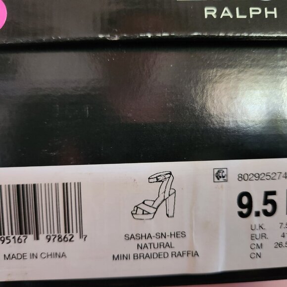 Ralph Lauren "Sasha" Raffia Platform Sandals. NIB. Size Various - Picture 2 of 13